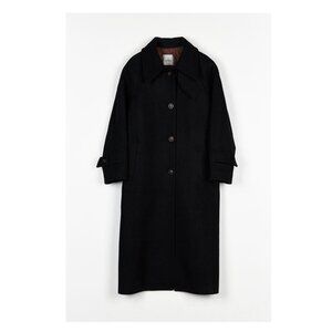 Korean Brand AVA MOLLI  Cashmere Wool Single Breasted Coat (Black) Size S